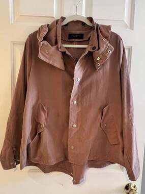 AKIRA CHICAGO Black Label Mauve Hooded Utility Jacket Size L